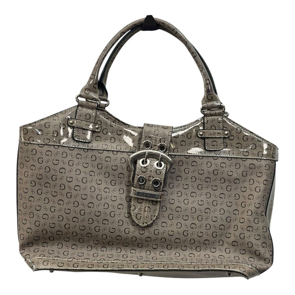 Guess Logo Beige Canvas Bag Purse